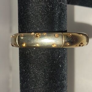 Gold Tone Rhinestone Stretch Bangle Bracelet